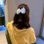 Fashion Off White Mesh Embroidered Bow Hair Clip
