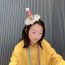 Fashion Pale Pinkish Gray Fabric Mesh Birthday Hat Children's Hair Clip