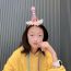 Fashion Pale Pinkish Gray Fabric Mesh Birthday Hat Children's Hair Clip