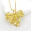 Fashion Gold Gold-plated Copper Bow Necklace And Earrings Set