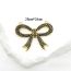 Fashion Golden Black Zirconia Gold Plated Copper Bow Pendant With Diamonds