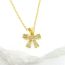 Fashion Gold Gold Plated Copper Bow Pendant With Diamonds