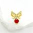 Fashion Red Gold-plated Copper And Diamond Bow Love Pendant