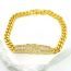 Fashion Golden 1 Gold-plated Copper Geometric Bracelet With Diamonds