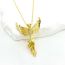 Fashion Gold Copper Inlaid Zirconium Love Wings Pendant