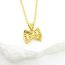 Fashion Golden White Zirconia Gold-plated Copper Geometric Necklace With Diamonds