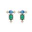 Fashion Style C Pair Copper Diamond Geometric Stud Earrings