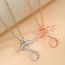 Fashion 2# Copper Inlaid Zirconium Love Necklace