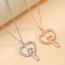 Fashion 3# Copper Inlaid Zirconium Love Necklace