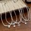 Fashion 5# Alloy Broken Silver Beaded Love Necklace