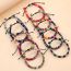 Fashion 10 Black And White Fabric Colorful Woven Bracelet
