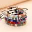 Fashion 03 Brown Fabric Colorful Woven Bracelet