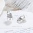 Fashion White Gold Copper Inlaid Zirconium Geometric Pearl Earrings