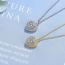 Fashion Gold Color Gold-plated Copper And Diamond Love Necklace