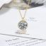 Fashion White Gold Gold Plated Copper Round Necklace With Diamonds