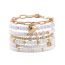 Fashion Gold Metal Pearl Polymer Clay Beads Love Chain Bracelet Set
