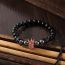 Fashion Black Alloy Diamond Crown Beads Men's Bracelet
