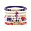 Fashion Color Polymer Clay Gold Beads Bead Bracelet Set