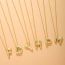 Fashion O Gold Plated Copper 26 Letter Necklace