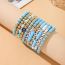 Fashion Blue Colorful Polymer Clay Letter Beaded Bracelet Set