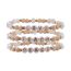 Fashion Khaki Acrylic Geometric Ball Beads Letter Bead Bracelet Set