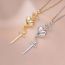 Fashion Gold Titanium Steel Love Sword Necklace