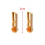 Fashion Brown Copper Inlaid Zircon H-shaped Natural Stone Earrings