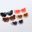 Fashion Gradient Gray Film With White Frame Pc Heart-shaped Sunglasses