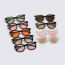 Fashion Black Frame Tea Slices Pc Rice Nail Large Frame Sunglasses