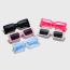 Fashion Translucent Red Frame Pc Square Sunglasses