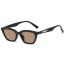 Fashion Black Frame Tea Slices Cat Eye Small Frame Sunglasses