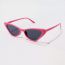 Fashion Rose Red Frame Gray Film Cat Eye Small Frame Sunglasses