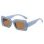 Fashion Blue Frame Tea Slices Pc Square Frame Sunglasses