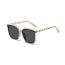 Fashion Off-white Frame Black And Gray Film Pc Square Large Frame Sunglasses