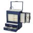 Fashion Navy Blue Pu Leather Multi-layer Vertical Opening Window Jewelry Storage Box