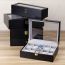 Fashion 06-bit Black Matte Inner Gray Pu Clamshell Packaging Box