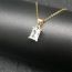 Fashion Bead Chain Style Copper Diamond Square Necklace