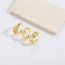 Fashion Flower Powder Zirconium Gold-plated Copper Geometric Open Ring With Diamonds