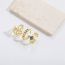 Fashion Square White Zirconium Gold-plated Copper Geometric Open Ring With Diamonds
