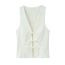 Fashion Off White Polyester Lace-up Vest