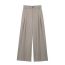 Fashion Grey Pleated High-waisted Wide-leg Trousers