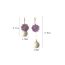 Fashion Purple Asymmetric Flower Earrings Copper Geometric Flower Ball Earrings
