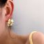 Fashion Black Copper Dripping Geometric Earrings
