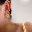 Fashion Gold Metal Hollow Flower Stud Earrings