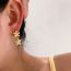 Fashion Silver Metal Texture Flower Earrings