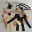 Fashion Black One-word Hairpin Fabric Rose Bow Hairpin