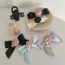 Fashion Black One-word Hairpin Fabric Rose Bow Hairpin