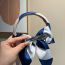 Fashion Dark Blue Color Block Pearl Knotted Headband Fabric Color Block Pearl Knotted Headband
