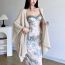 Fashion Apricot Top Polyester Hollow Cardigan