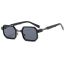 Fashion Black Frame Gray Film Pc Polygon Square Sunglasses
